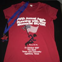 Aggie Running with Roy