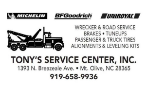 Sponsor Logo for Tony's Service Center, Inc.
