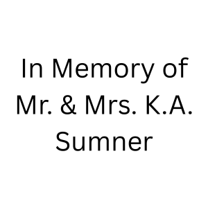 Sponsor Logo for In Memory of Mr. & Mrs. K.A. Sumner