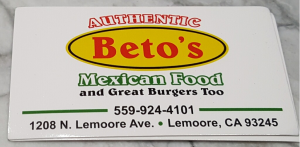 Sponsor Logo for Authentic Beto’s Mexican Food and Great Burgers Too