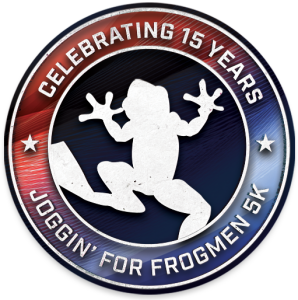 Sponsors and Upcoming Race Logo for JOGGIN' FOR FROGMEN 5K