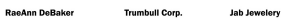 Sponsor Logo for RaeAnn DeBaker, Trumbull Corp, Jab Jewelery