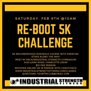 RE-BOOT 5K CHALLENGE - 5k Run with exercise stops along the way! home