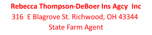 Sponsor Logo for Rebecca Thompson-DeBoer Ins Agency LLC