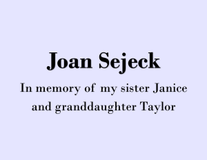 Sponsor Logo for Joan Sejeck