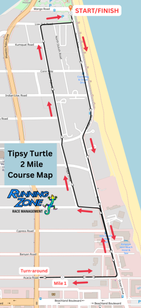 Tipsy Turtle 2 Mile: Course Map