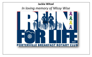 Sponsor Logo for Jackie Witzel In Loving Memory of Missy Wise