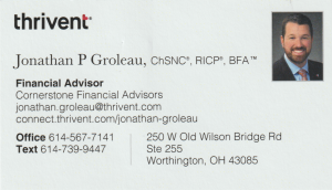 Sponsor Logo for Thrivent - Jonathan P Groleau