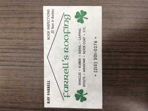 Sponsorship Logo for Farrell’s Roofing