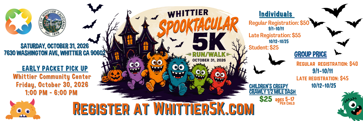 Whittier Spooktacular 5K banner