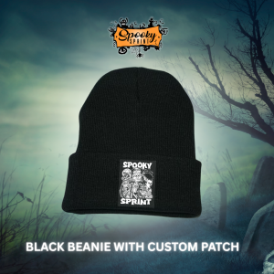 Spooky Black Beanie w/ Monster Patch