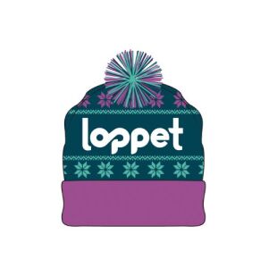Loppet Pom Beanie - Teal Snowflakes