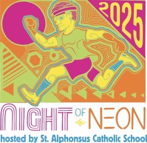 St. Alphonsus Catholic School's NIGHT OF NEON 2025 logo