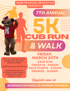 CSDR's 7th Annual Cub 5k Run/Walk hosted by the PE Department logo