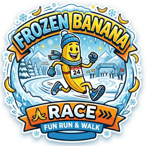 The Frozen Banana 5k / 10k and 1 mile fun run logo
