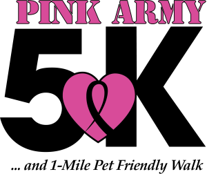 Pink Army 5K and 1 Mile Pet Friendly Fun Walk logo