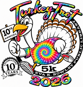 Eva K Bowlby Library 5K Turkey Trot logo