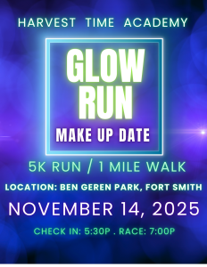 Harvest Time Academy Glow in the Park 5k Run logo