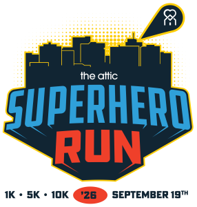 The Attic SuperHero Run logo