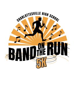Charlottesville High School's Band On The Run 5K run/walk logo