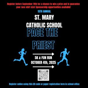 St. Mary School Williamston Pace the Priest- Saturday October 4th, 2025