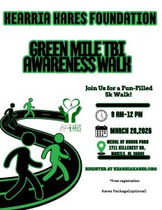 Kearria Kares Foundation Green Mile TBI Awareness Charity Walk logo