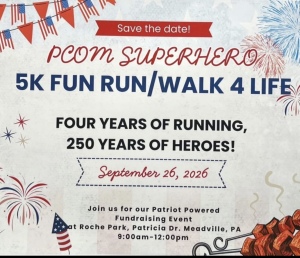 PCOM Superhero 5K FUN Run/Walk 4 Life, Four Years of Running, 250 Years of Heroes! logo