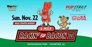 Racin' for Bacon 4 Miler and Pup Strut home