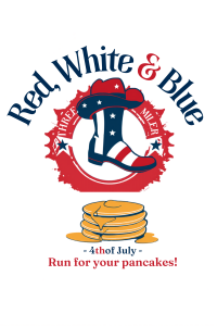 RED, WHITE & BLUE 3 Miler Fun Run/Walk logo