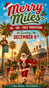 Merry Miles-  5K, 10K,  and Half Marathon by Califlow Runs logo