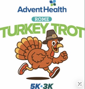 Rome Turkey Trot 5K and 3K Feel Whole Stroll logo