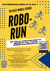 Tri West Middle School 5K Robo Run and Walk home