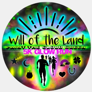Will of the Land 5k Glow Run- Paint the Cloud Green logo