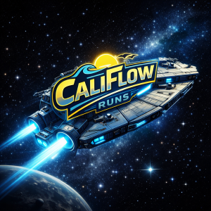 May the 4th be with You- The Empire Strides Back  5K, 10K, & Half Marathon by Califlow Runs — race logo