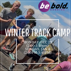 be bold. Running Winter Track Camp logo