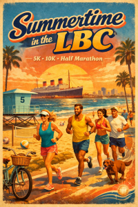 Summer time in the LBC 5K, 10K, & Half Marathon by Califlow Runs logo