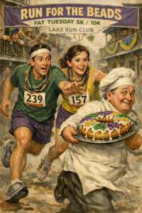 Fat Tuesday run for the beads 5K/10K Run at Keg Grove logo