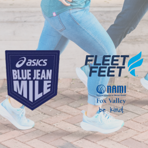 2026 Asics Blue Jean Mile presented by Fleet Feet Fox Valley logo