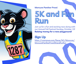 Moncure Panther Prowl 5K, Fun Run and Fall Festival