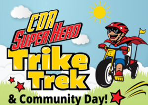 CDR SuperHero Trike Trek and Community Day logo