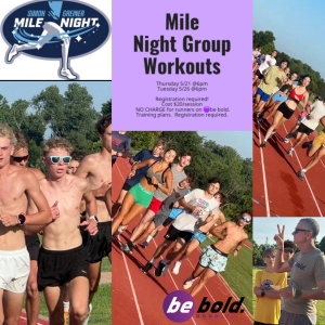 be bold. Stars Mile Night Track Team Workout logo