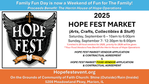 Hope Fest Market VENDOR & FOOD VENDOR Application & Contractual Agreement homepage