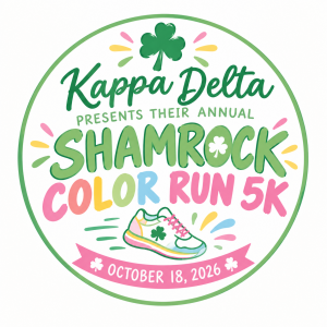 Kappa Delta Shamrock Color Run 5k logo