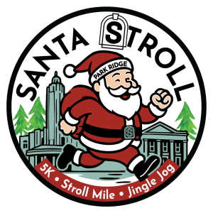 Park Ridge Santa Stroll 5k - Stroll Mile - Jingle Jog Logo