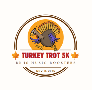 2025 Turkey Trot / Belvidere North Music Boosters logo
