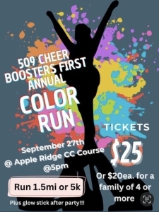 509 Cheer Boosters First Annual Color Run logo