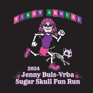 Jenny Buls Vrba Sugar Skull Halloween Fun Run 5k logo