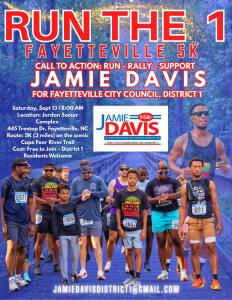 Run the 1 Fayetteville 5K logo