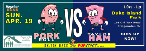 PORK ROLL VS TAYLOR HAM 5K/10K & 1.5K PUP STRUT logo