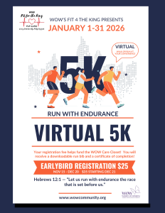 WOW Run with Endurance Virtual 5K logo